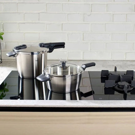 FISSLER Vitaquick Premium Σετ Χύτρας Ταχύτητας 22cm 6L & 3.5L με Ένθετο Ατμού και Γυάλινο Καπάκι 602-410-13-090/0