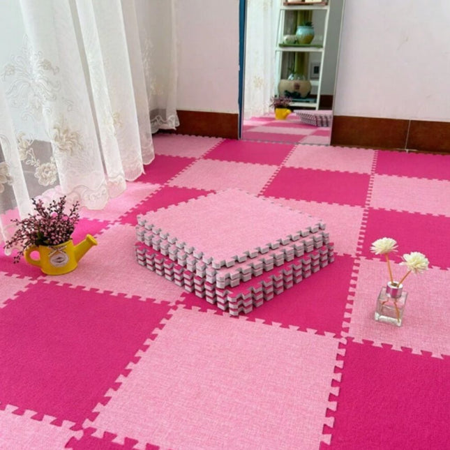 Χαλάκι Παζλ Πατώματος 4 τεμαχίων 60x60x1,2cm Ροζ