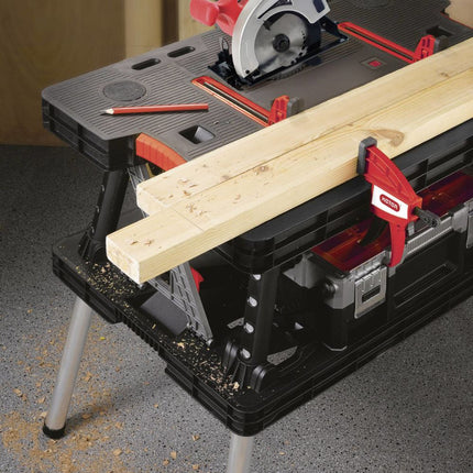 KETER Πτυσσόμενο Τραπέζι ΕργασίαςΚατάλληλο για Εργασίες DIY, Ξυλουργικές Εφαρμογές, Ηλεκτρικά Εργαλεία και Επαγγελματική Χρήση