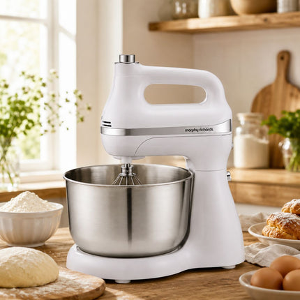 Morphy Richards Μίξερ 500W με Περιστρεφόμενο Ανοξείδωτο Μπολ 4.3L και Λειτουργία Turbo HM50564W