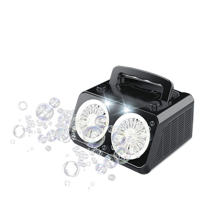 Φορητή Αυτόματη Μηχανή Φυσαλίδων με Δύο Ανεμιστήρες για Αύθονες Φυσαλίδες το Λεπτό Μαύρο/Άσπρο