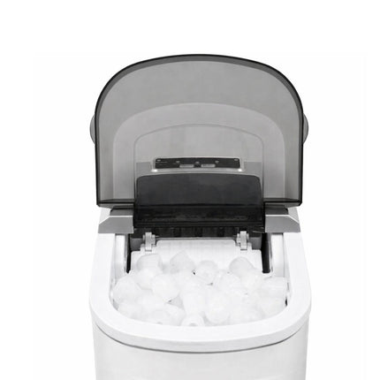 Φορητή Παγομηχανή 15kg/Ημέρα με Ανάδευση για Γρήγορη Παραγωγή Πάγου σε 8–10 Λεπτά Λευκό