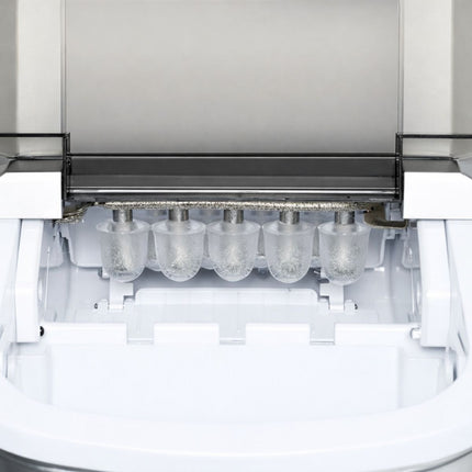 Φορητή Παγομηχανή 15kg/Ημέρα με Ανάδευση για Γρήγορη Παραγωγή Πάγου σε 8–10 Λεπτά Λευκό