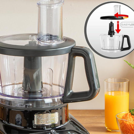 MOULINEX DoubleForce Πολυμίξερ Κουζίνας 1000W με 28 Λειτουργίες, Μπολ 3L, Μπλέντερ 2L, 8 Αξεσουάρ, Λεπίδες Τιτανίου & 6 Ταχύτητες FP821811
