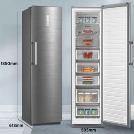 Midea Κάθετος Καταψύκτης 273L με Μετατροπή σε Ψυγείο, Super Freeze & Ψηφιακό Έλεγχο, MDRU385MTE46 Inox
