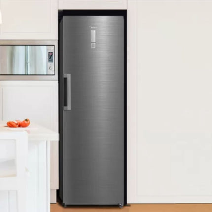 Midea Κάθετος Καταψύκτης 273L με Μετατροπή σε Ψυγείο, Super Freeze & Ψηφιακό Έλεγχο, MDRU385MTE46 Inox