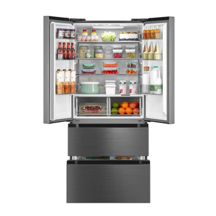Midea 4-Door French Door Ψυγείο 516L με Inverter Quattro, Platinum Fresh+ & Wi-Fi, Inox