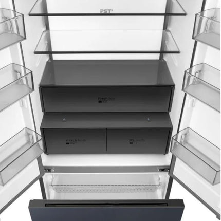 Midea Smart Side by Side Ψυγείο 515L Inverter με PST+ Αποστείρωση, V-Tech Fresh Zone & Wi-Fi, Nightsky Black