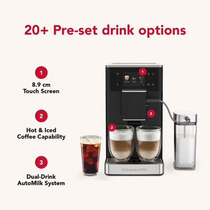 KitchenAid KF4 Πλήρως Αυτόματη Μηχανή Espresso 15bar με Παγωμένο Καφέ και Αυτόματο Σύστημα Γάλακτος 5KES8454BBM Matte Black