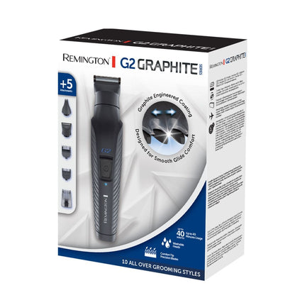 Remington G2 Graphite Series Πολυλειτουργικό Τρίμερ Περιποίησης με Λεπίδες Γραφίτη για Πρόσωπο, Μαλλιά και Σώμα με Αυτονομία έως 40 Λεπτά PG2000