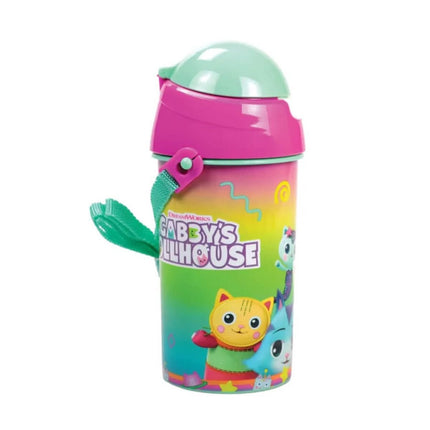 Gabby’s Dollhouse Παιδικό Παγούρι 500ml με Καλαμάκι & Κορδόνι Μεταφοράς 4+ Ετών