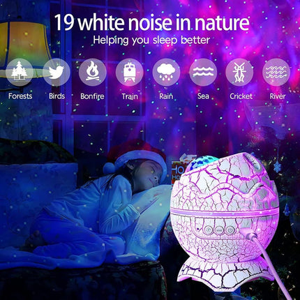 Galaxy Nightlight Projector LED Laser Dinosaur Egg with Bluetooth Speaker – USB Star Projector