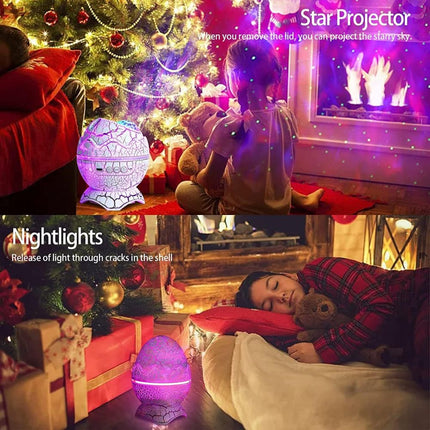 Galaxy Nightlight Projector LED Laser Dinosaur Egg with Bluetooth Speaker – USB Star Projector