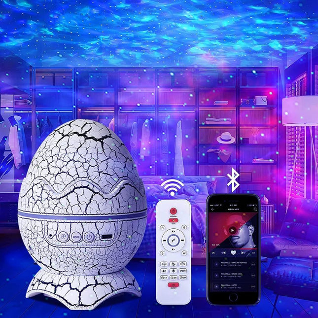 Galaxy Nightlight Προβολέας LED Laser Dinosaur Egg with Bluetooth Speaker – USB Star