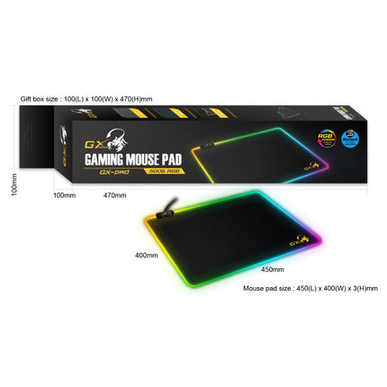 GENIUS GX-Pad 500S RGB Gaming Mousepad 450x400mm με LED Φωτισμό 10 Modes