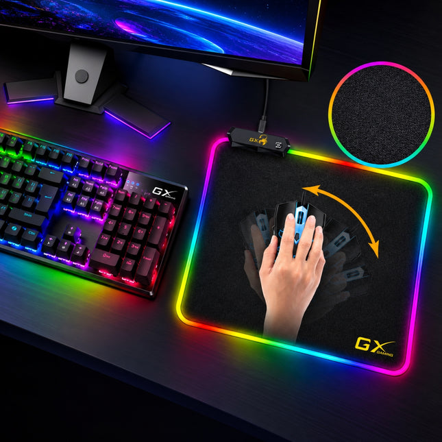 GENIUS GX-Pad 500S RGB Gaming Mousepad 450x400mm με LED Φωτισμό 10 Modes