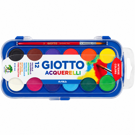 GIOTTO Acquerelli Σετ Νερομπογιές 12 Χρωμάτων με Πινέλο GIO-351200 3+ Ετών