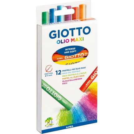 GIOTTO Olio Maxi Λαδοπαστέλ Ζωγραφικής 12 Χρωμάτων GIO-293400 3+ Ετών