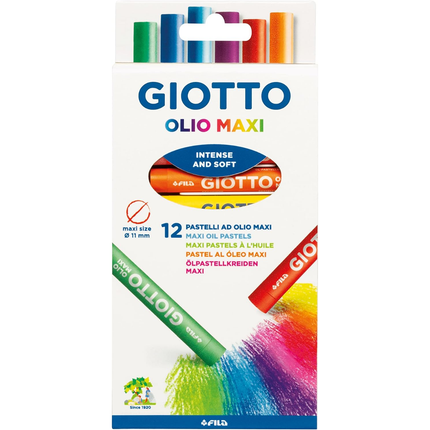 GIOTTO Olio Maxi Λαδοπαστέλ Ζωγραφικής 12 Χρωμάτων GIO-293400 3+ Ετών