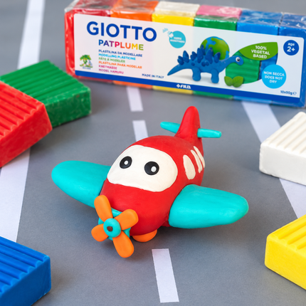 GIOTTO Patplume Μαλακή Πλαστελίνη 10 Χρωμάτων 50g GIO-513300 2+Ετών