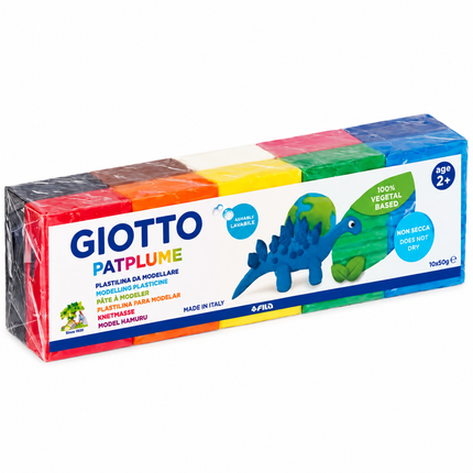 GIOTTO Patplume Μαλακή Πλαστελίνη 10 Χρωμάτων 50g GIO-513300 2+Ετών