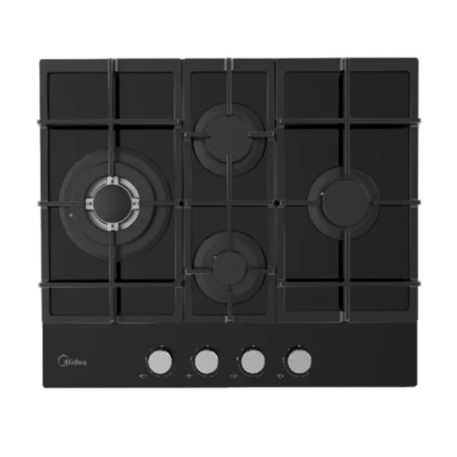 Midea Εντοιχιζόμενη Εστία Υγραερίου 4 Ζωνών με Wok Καυστήρα & Μαντεμένιες Σχάρες, MG60GM097-MTD90 Μαύρο