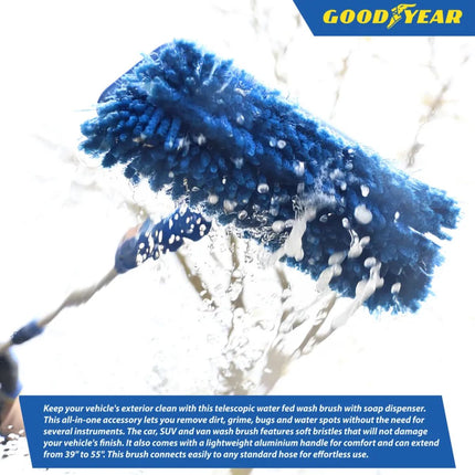 GOODYEAR Τηλεσκοπική Βούρτσα Καθαρισμού με Σαπουνοθήκη 118ml και Κοντάρι AVR-905527