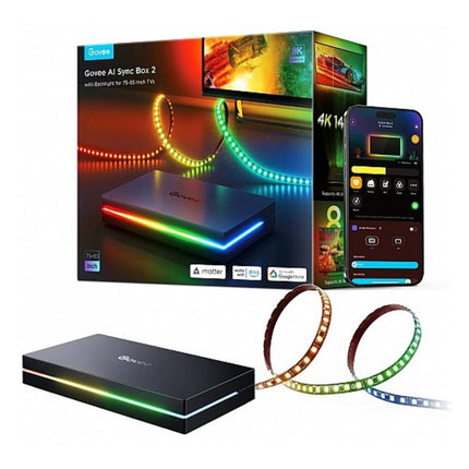Govee AI Sync Box με LED Light Ταινία για Τηλεοράσεις 75–85” με HDMI 2.1, RGBIC & Matter