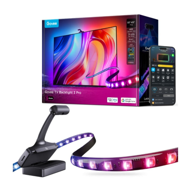 Govee Φωτισμός TV Backlight 3 Pro 55–65” RGBICW με Τριπλή HDR Κάμερα, Matter & DreamView
