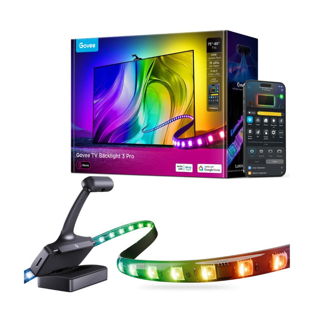 Govee Φωτισμός TV Backlight 3 Pro 75–85” RGBICW με Τριπλή HDR Κάμερα, Matter & DreamView