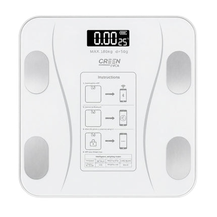 Green Lyca Ψηφιακή Ζυγαριά Σώματος με Bluetooth και Μέγιστο Βάρος 180kg GL70436