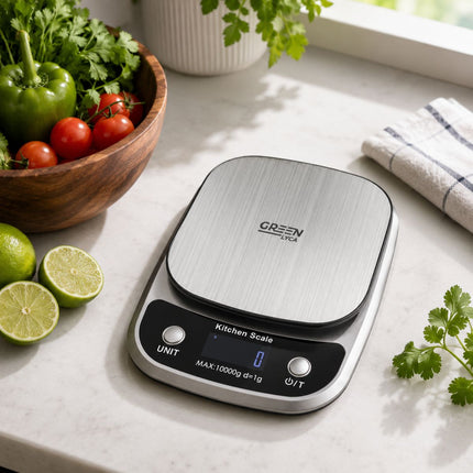 Green Lyca Ψηφιακή Ζυγαριά Κουζίνας έως 10 kg με Ακρίβεια 1 g και Πολλαπλές Μονάδες Μέτρησης GL69602