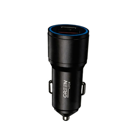 Green Lyca Διπλός Φορτιστής Αυτοκινήτου USB-A & Type-C 38W με Καλώδιο GL70311