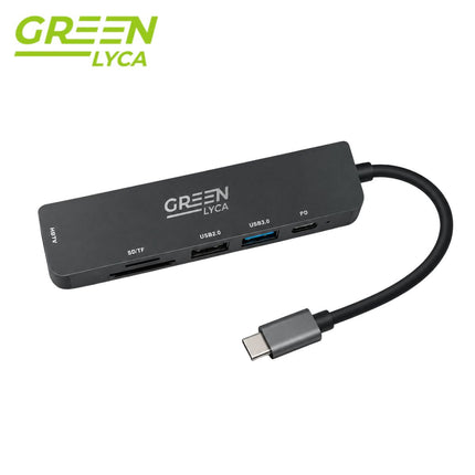 Green Lyca Hub 6 σε 1 Type-C με HDMI, USB και Αναγνώστη Καρτών G-1300
