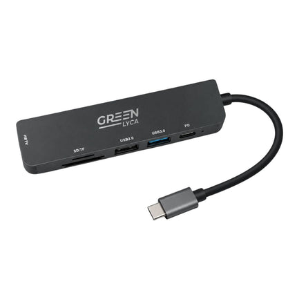 Green Lyca Hub 6 σε 1 Type-C με HDMI, USB και Αναγνώστη Καρτών G-1300