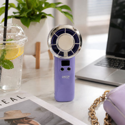 Green Lyca Handheld Fan Επαναφορτιζόμενος Φορητός Ανεμιστήρας με 120 Επίπεδα Ταχύτητας 1200mAh GL70373 Μωβ
