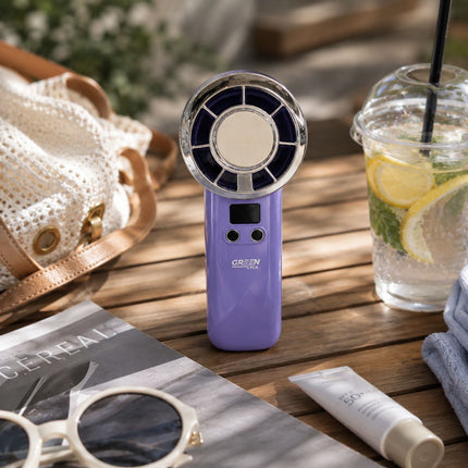 Green Lyca Handheld Fan Επαναφορτιζόμενος Φορητός Ανεμιστήρας με 120 Επίπεδα Ταχύτητας 1200mAh GL70373 Μωβ