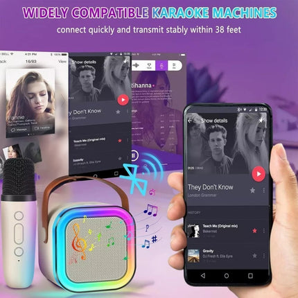 Green Lyca Karaoke Μικρόφωνο με RGB Φωτισμό, Bluetooth 5.3, 5W Ηχείο & Αυτονομία 5 Ώρες
