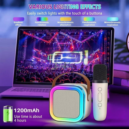 Green Lyca Karaoke Μικρόφωνο με RGB Φωτισμό, Bluetooth 5.3, 5W Ηχείο & Αυτονομία 5 Ώρες