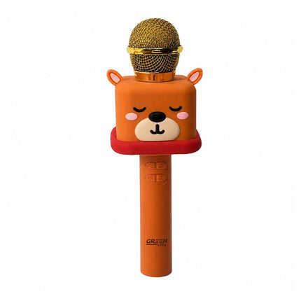 Green Lyca Bear Ασύρματο Μικρόφωνο Bluetooth 5.3 με Αλλαγή Φωνής, Εγγραφή και Αυτονομία 5 Ωρών GL70265 Πορτοκαλί