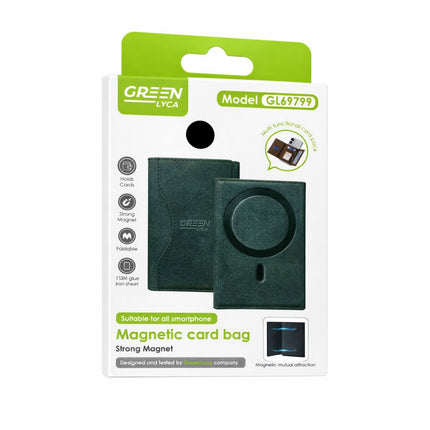 Green Lyca Πορτοφόλι Καρτών με Μαγνητική Στήριξη και Βάση GL69799