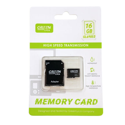 Green Lyca Κάρτα Μνήμης 16GB High Speed, Αδιάβροχη & Ανθεκτική σε Κραδασμούς