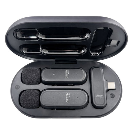Green Lyca Σετ 2 Ασύρματων Lavalier Μικροφώνων USB-C με AI Noise Cancelling για Live & Video GL69664