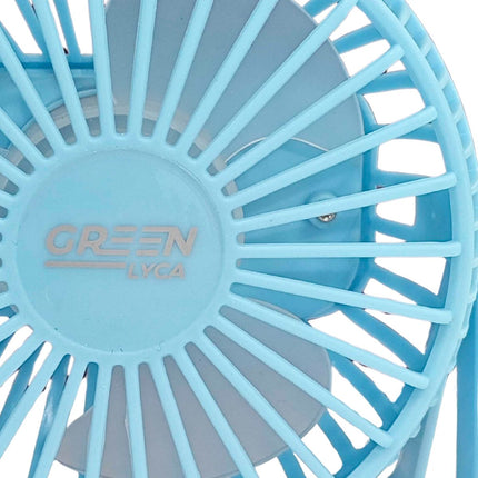 Green Lyca Mini Portable Fan Επαναφορτιζόμενος Φορητός Ανεμιστήρας 1200 mAh με Περιστροφή 360° & 3 Ταχύτητες GL69308 Μπλε