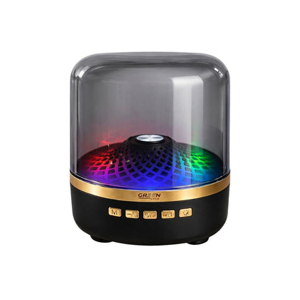 Green Lyca Φορητό Ηχείο Bluetooth με 360° Ήχο, LED Φωτισμό και έως 90 Λεπτά Αυτονομία GL70304 Μαύρο