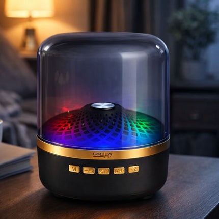 Green Lyca Φορητό Ηχείο Bluetooth με 360° Ήχο, LED Φωτισμό και έως 90 Λεπτά Αυτονομία GL70304 Μαύρο