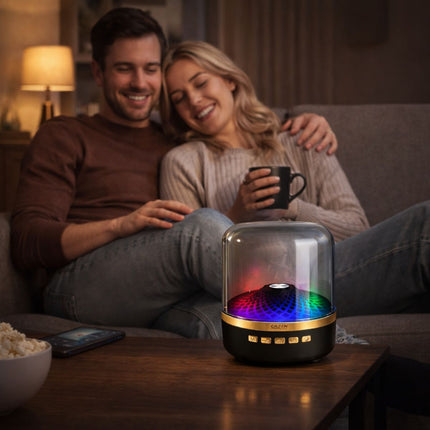 Green Lyca Φορητό Ηχείο Bluetooth με 360° Ήχο, LED Φωτισμό και έως 90 Λεπτά Αυτονομία GL70304 Μαύρο