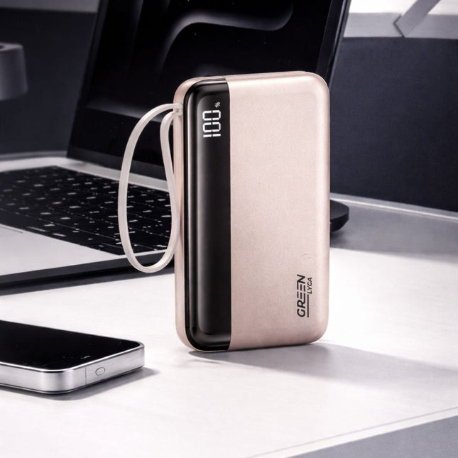 Green Lyca Power Bank 10000mAh Φορητός Φορτιστής με Digital Display και Fast Charging έως 22.5W GL70176