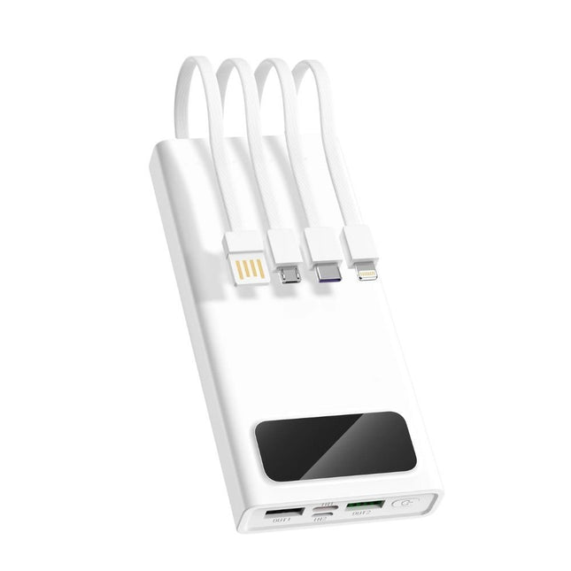 Green Lyca Power Bank 20000mAh με Γρήγορη Φόρτιση έως 22.5W Ενσωματωμένα Καλώδια GL69858