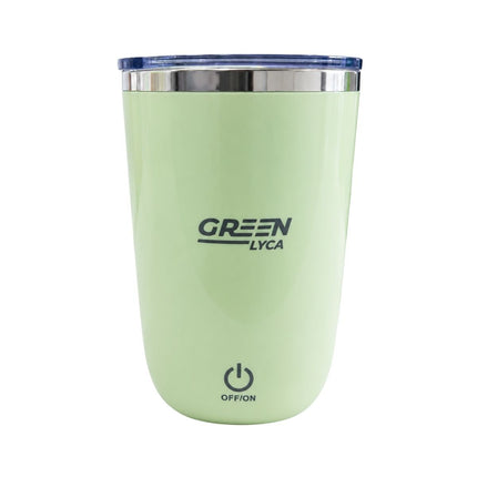 Green Lyca Αυτόματο Μαγνητικό Κύπελλο Ποτήρι Ανάδευσης 400ml με Αυτονομία Έως 20 Λεπτά GL70448 Πράσινο